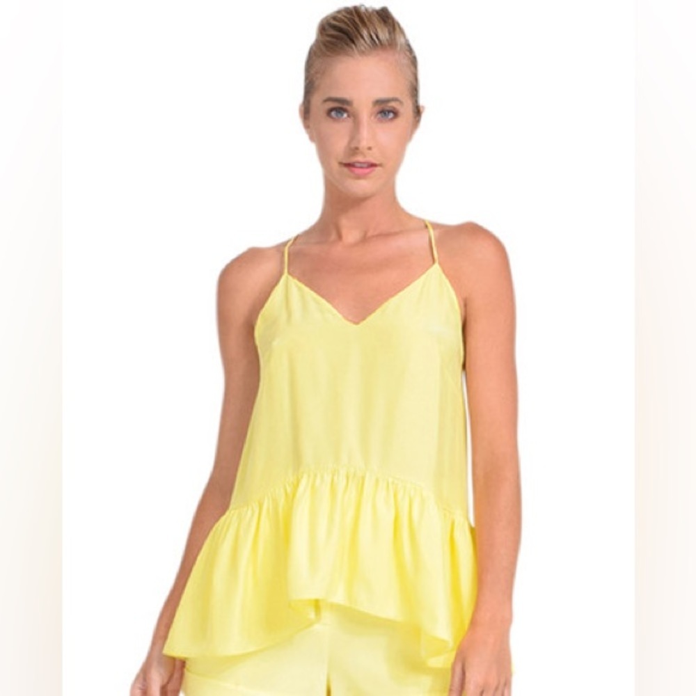 Cinq á Sept S Silk Janet Ruffle Hem Top